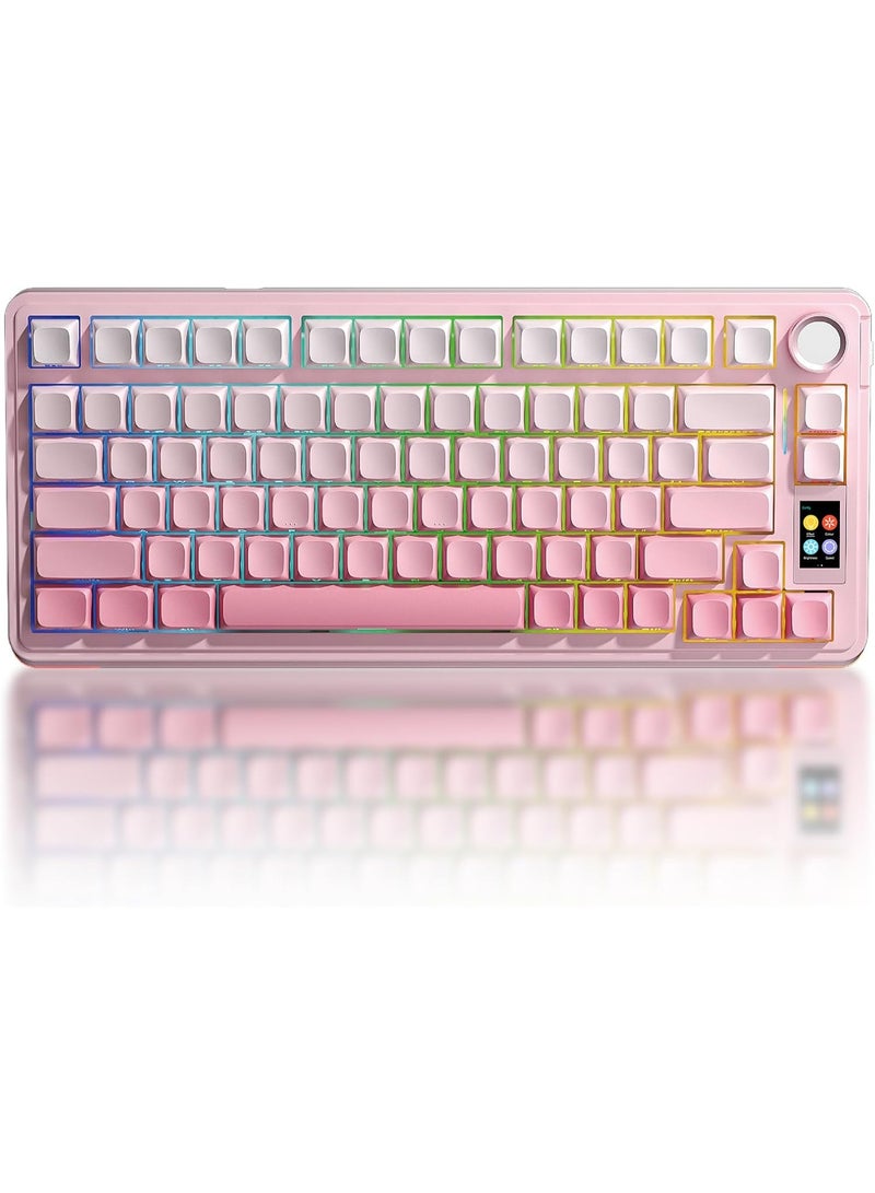 AULA S75 PRO Wireless Gaming Keyboard with Screen&Knob, Tri-Mode Hot Swappable Gaming Keyboard 75%, Astral Switches, RGB Backlit, Side Printed PBT Keycaps, Creamy Sounding Computer Keyboards - Image 1